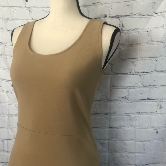 New Tan Bodycon Mini Dress Statement Back - Picture 3 of 4